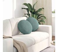 Faucqir Lot de 2 coussins d'assise - Vert mer - Diamètre : 40 x 13 cm - En velours - Pour chaise de salle à manger et salon - Avec rembourrage en polyester - Pour intérieur - Pour le bureau et la