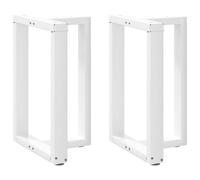 Faucqir Lot de 2 pieds de table à manger en forme de T Blanc 60 x 35 x 72-73 cm en acier avec pieds de nivellement réglables, adaptés pour table à manger, bureau, construction de meubles, cadre