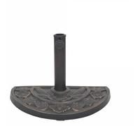 Faucqir Pied de parasol semi-circulaire bronze 9 kg en résine résistante aux intempéries avec boulons de verrouillage et adaptateurs pour mâts de 38 à 57 mm, support de parasol stable pour terrasse