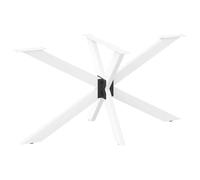 Faucqir Pied de table à manger en forme d'araignée, blanc, 120 x 68 x 72-73 cm, en acier avec pieds de nivellement réglables pour une conception stable des meubles, cadre de table adapté