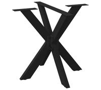 Faucqir Pieds de table de salle à manger en forme d'araignée - Noir - 85 x 85 x 72-73 cm - En acier - Cadre de meuble robuste avec pieds de nivellement réglables - Convient pour tables à manger