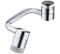 Fauhapyway Aérateur de robinet, rallonge rotative à 1080°, rallonge de robinet anti-éclaboussures, pour évier de salle de bain, évier de cuisine avec diamètre intérieur de 22 mm et extérieur 24 mm (A)