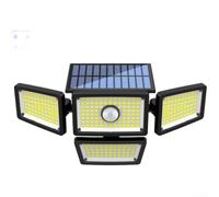 Fauhapyway Applique murale solaire grand angle 270° avec détecteur de | Couverture ultra large à 270°, design à 3 côtés, illumine les coins sombres, parfait pour les grandes cours, les allées