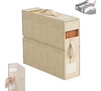 Fauhapyway Boîte de rangement pour vêtements et fournitures - Gain de place et anti-poussière - Poignées de fenêtre transparentes - 38 x 32 x 11 cm - Blanc