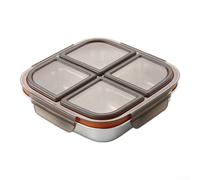 Fauhapyway Boîte Lunch Acier 4 Compartiments Étanche 21cm Boîte Lunch Acier | Design plastique, matériau sain pour durable, élégant discret, taille compacte 21cm, parfait pour enfants adultes