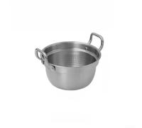 Fauhapyway Bol en Acier Inoxydable pour Soupe et Nouilles Coréennes(Sliver) | Acier 304 alimentaire, double anse ergonomique, compatible pour gaz et induction, pour idéal pour ramen et soupe