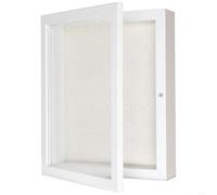 Fauhapyway Cadre photo en forme de boîte à fleurs, finition grain de bois, affichage mural, souvenirs, souvenirs séchés, fermeture magnétique, porte d'entrée (blanc, 20,3 x 25,4 cm)