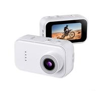 Fauhapyway Caméra d'action HD 1080p avec objectif large de 130°, portable pour mini caméra pour vlogging, cyclisme, randonnée (blanc)