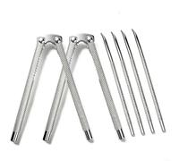 Fauhapyway Casse-Noix Acier 12cm Ressort 6 Casse-Noix Acier 12cm Ressort | Acier inoxydable durci, mécanisme ressort auto, ouverture effort, lot de 6 outils, pour idéal pour noix et crabe