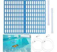Fauhapyway Coleman Bouclier d'écumoire de piscine 42 x 33 cm avec manche télescopique, bloqueur de débris en polypropylène pour piscines terrestres Coleman