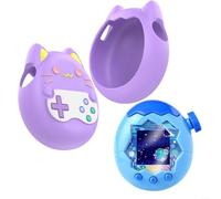 Fauhapyway Coque en silicone pour Tamagotchi Connection Virtual Pet avec protecteur d'écran et cordon de serrage, modèle Paradise (Violet)