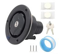 Fauhapyway Couvercle d'entrée de réservoir de camping-car de 80 mm de profondeur avec serrure à clé, joint étanche pour véhicule 30 à 40 mm (noir)