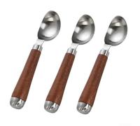 Fauhapyway Cuillère à Sorbet pour bois Ergonomique pour Melon 19cm Cuillère(3Pcs)