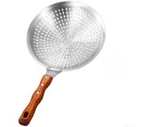 Fauhapyway Cuillère ajourée en acier inoxydable 48 cm de profondeur pour | Acier extra épais de 48 cm, bol profond, trous uniformes pour un drainage rapide, idéal pour frire et faire bouillir