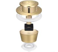 Fauhapyway Double bouton poussoir de chasse d'eau en ABS avec ouverture de 20 mm, 40 mm, 50 mm, 60 mm pour réservoir de toilette Fluidmaster PRO550UK et Skylo SKY005 (doré + anneau)