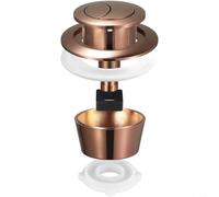 Fauhapyway Double bouton poussoir de chasse d'eau en ABS avec ouverture de 20 mm, 40 mm, 50 mm, 60 mm pour réservoir de toilette Fluidmaster PRO550UK et Skylo SKY005 (or rose + anneau)