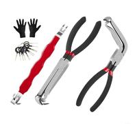 Fauhapyway Ensemble de pinces de déconnexion pour connecteur électrique automobile - Kit d'outils à main droits incurvés - Pour enlever les aiguilles - Fil de gant