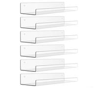 Fauhapyway Étagères Flottantes Murales Transparentes 15 Pouces, Lot de 4(6-pack transparent)