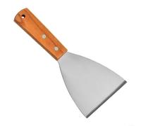 Fauhapyway Grattoir d'établi en acier inoxydable, avec poignée en bois, pour barbecue polyvalent et outil de nettoyage à dessus plat pour couper la pâte et barbecue extérieur (22,5 cm)
