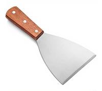 Fauhapyway Grattoir d'établi en acier inoxydable, avec poignée en bois, pour barbecue polyvalent et outil de nettoyage à dessus plat pour couper la pâte et barbecue extérieur (20,5 cm)