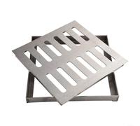 Fauhapyway Grille de drainage de sol carrée en acier inoxydable antidérapant pour jardin, cour, terrasse, 200 x 200 mm (200 x 200 x 30 x 3 mm)