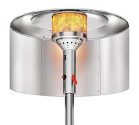 Fauhapyway Hotte réflecteur pour chauffage de terrasse - 83 x 38 cm - Couvercle en métal rond - Gaz naturel propane - Chauffage extérieur à économie d'énergie - Panneau de mise au point de la chaleur