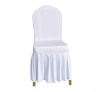 Fauhapyway Housse de Chaise Élastique 92x41cm avec Jupe pour Mariage | Polyester Spandex Blend, Snug Elastic Fit, Easy Install, White Cream pour beige Red, pour ideal For Parties Conferences