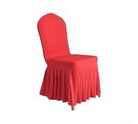 Fauhapyway Housse de Chaise Élastique 92x41cm avec Jupe pour Mariage | Polyester Spandex Blend, Snug Elastic Fit, Easy Install, White Cream pour beige Red, pour ideal For Parties Conferences
