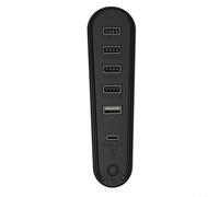 Fauhapyway Hub USB 6 ports pour PS5 Pro/Slim avec lumière RVB, 1 USB-C 3.0 + 4 USB-A 2.0 Data & Charging Extender