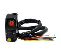 Fauhapyway Interrupteur de guidon de moto en alliage d'aluminium 22 mm noir argenté rétro multifonction pour phare clignotant pour klaxon vélo tout-terrain (noir)