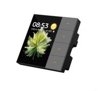 Fauhapyway Interrupteur mural intelligent pour Tuya pour ZIGBEE 3,5" écran tactile 4 groupes 8 scènes Rideau Contrôle de la lumière Automation (gris)