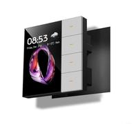Fauhapyway Interrupteur mural intelligent pour Tuya pour ZIGBEE 3,5 pouces écran tactile 4 groupes 8 scènes rideau contrôle automatisation de la lumière (noir)