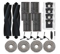 Fauhapyway Kit de remplacement pour MOVA P10 Pro/P50 pour Pro Ultra et pour DREAME L40/X40, 2 brosses, 4 sacs, 4 serpillères, 4 filtres et brosses latérales