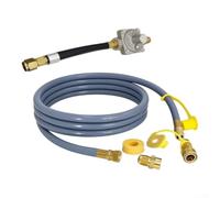 Fauhapyway Kit de tuyau de gaz Quick Connect 3 m avec régulateur pour | Construction en caoutchouc robuste, résistant aux intempéries, longue durée de vie, design flexible