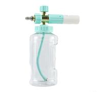 Fauhapyway Lance à mousse à neige pour nettoyeur haute pression, ventilateur réglable de 0 à 60 ° avec bouton de dilution, flacon de 1 L pour nettoyage de voiture (vert clair)