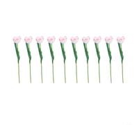 Fauhapyway Lot de 10 bouquets de tulipes artificielles en polyuréthane, 48,5 cm, fleurs ouvertes réalistes pour décoration de maison, mariage, arrangement floral artificiel nécessitant peu d'entretien
