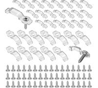 Fauhapyway Lot de 100 clips de fixation transparents pour bande lumineuse LED avec vis, pour bandes LED de 8 mm, 9 mm, 10 mm de large (10 mm)