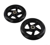 Fauhapyway Lot de 2 roulettes de rechange silencieuses en polyuréthane avec roulements à grande vitesse pour patins à roulettes 125 mm à 200 mm de diamètre (145 mm x 30 mm, noir)