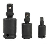 Fauhapyway Lot de 3 douilles pneumatiques à joint pivotant 1/4", 3/8", 1/2", acier chromé traité thermiquement, rotation à 360 degrés, réparation mécanique automobile