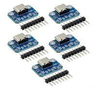 Fauhapyway Lot de 5 adaptateurs USB de type C pour carte de dérivation avec connecteurs pré-soudés pour une distribution d'énergie stable et une transmission du signal de données (bleu)