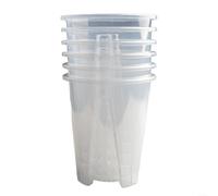 Fauhapyway Lot de 6 pots de fleurs en plastique transparent pour orchidées et plantes grasses, trous de drainage respirants et design épais, pour balcon, jardin et bureau (16 cm)