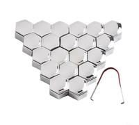 Fauhapyway Lot de 60 cache-écrous de roue chromés de 22 mm en plastique ABS antirouille à visser, faciles à installer, capuchons d'écrou pour roues de camions, remorques