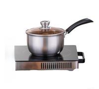 Fauhapyway Petite casserole à lait en acier inoxydable de 16 cm avec bec verseur pour plaque à induction à gaz - Réchauffeur de beurre - Casserole argentée
