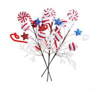Fauhapyway Pics Décoratifs Étoiles Pailletées 30cm Flexibles(B) | vif, design étoiles feu d'artifice, pour idéal fêtes nationales, 30cm hauteur, lot de 3