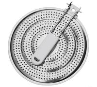 Fauhapyway Plaque Diffuseur de Chaleur Pliable pour Gaz et Électrique, 20,3 cm(Stainless Steel)
