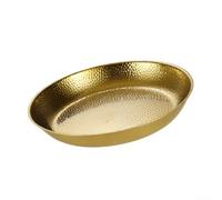 Fauhapyway Plateau en métal texturé martelé avec base antidérapante de 31 | Grande capacité de 31 cm, forme ronde, pièce maîtresse parfaite, s'adapte aux tables à manger, améliore la décoration de la