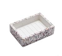 Fauhapyway Porte-éponge Cuisine Résine 12.5x8.5cm Égouttoir | Motif pierre blanche, esthétique , pour surface lisse, anti-eau, salle de bain élégante