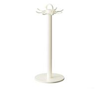 Fauhapyway Porte-ustensiles de cuisine rotatif à 8 crochets en acier au carbone pour spatules cuillères, louches, gris, 44 cm (blanc crème)