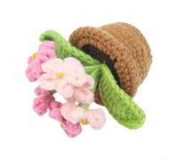 Fauhapyway Pot de Fleurs en Crochet, Décoration Jaune et 6x12 cm(Light red)