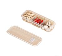 Fauhapyway Poubelle de réfrigérateur gain de place avec couvercle 21 x 7,5 | Couvercle transparent transparent, visibilité facile, garde les aliments frais, empêche le transfert d'odeurs, longueur 21 cm